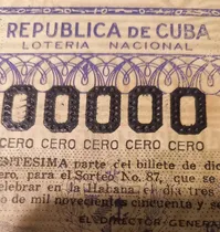 Comprar Billete Loteria Año 1956 Cu.ba , Correlativo No Moneda Ghr71