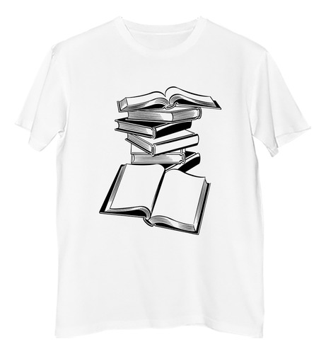 Remera Niño Libros Apilados Amantes De Literatura