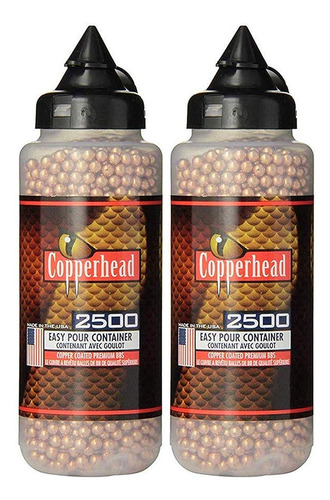 Airgun Ammo: Copperhead Bb's- 2500 Ct. Revestimiento De Cobr