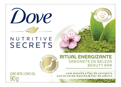 Sabão em barra Dove Matchá e Flor de Cerejeira Nutritive Secrets Ritual Energizante de 90 g