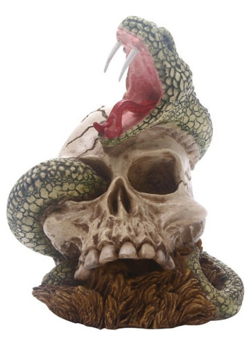 Cráneo De Resina Con Serpiente Aterradora, Adornos Creativos
