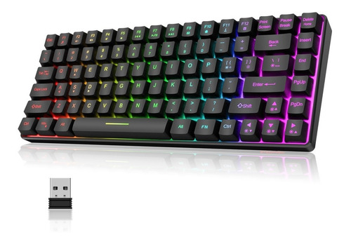 Teclado Mecánico 75% Gamer Rgb Led Qwerty 84 Teclas 2.4ghz