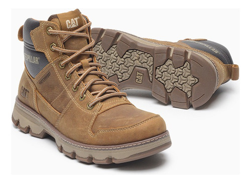 Borcego Hombre Waterproof Cat Meridian Wp Cuero Cordones