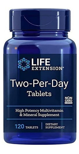 Life Extension Dos Por Día Multivitamina 120 Comprimidos Sabor Sin Sabor