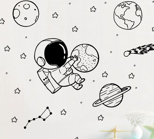 Vinilos Decorativos Infantil Espacial Espacio Galaxia Planet