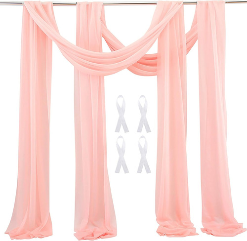 Cortinas De Telón De Fondo De Boda - 2 Paneles Gasa - 20 Pie