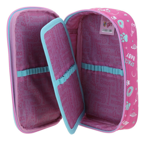 Lapicera Porta Lapices Chenson Happy Girl Ajua Niña Slime Color Rosa Lisa