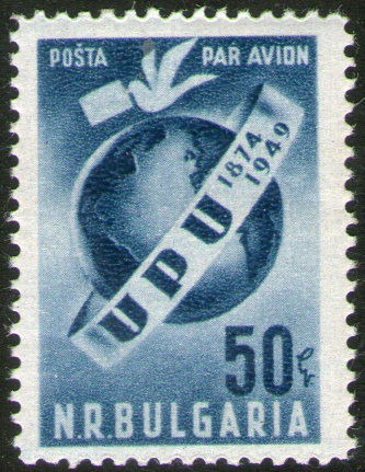 Bulgaria Sello Aéreo Mint 75° Aniversario U. P. U. Año 1949