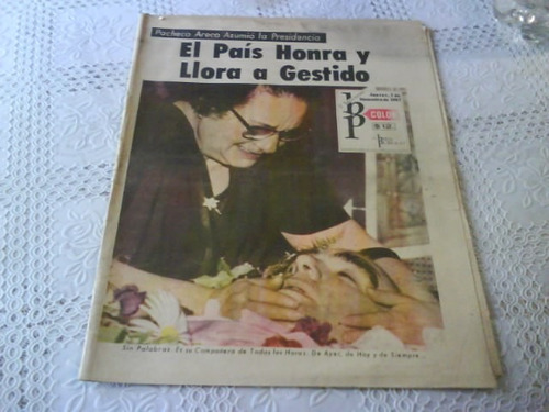 Antiguo Diario Bp Color 7 Diciemb 1967 Muerte Oscar Gestido