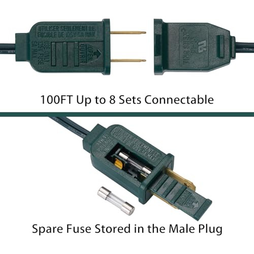 Luces De Cuerda De Navidad C9, 100ft, Conectables, Clar...