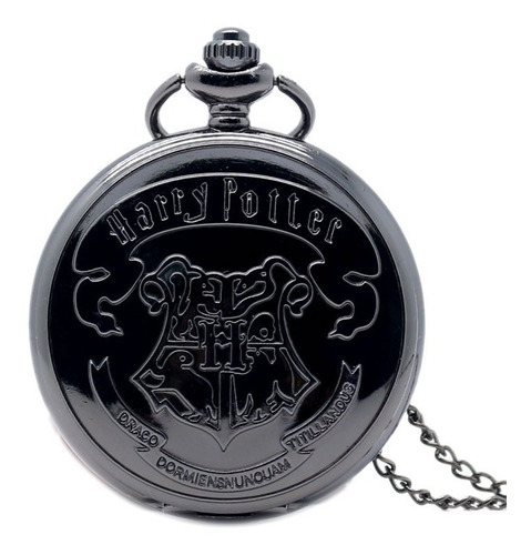 Harry Potter Reloj Hogwarts  Negro Cadena + Bolsa Terciopelo