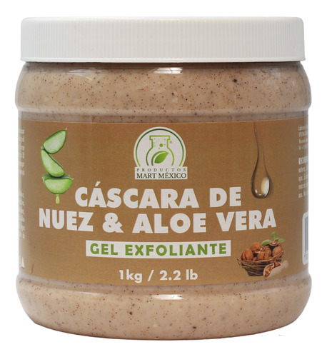 Gel Exfoliante De Cáscara De Nuez & Aloe Vera 1 Kilo