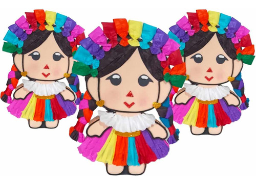 Dulceros Muñeca Lele Fiesta Mexicana, 15 Minipiñatas