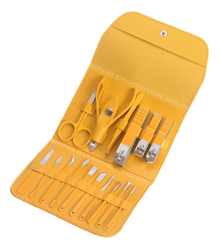 Kit De Manicura Y Pedicura 16 Pzas En 1 Set Acero Inoxidable