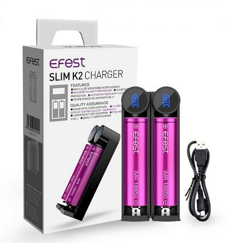 Cargador Inteligente Efest Slim K2 Usb 18650 Etc Original