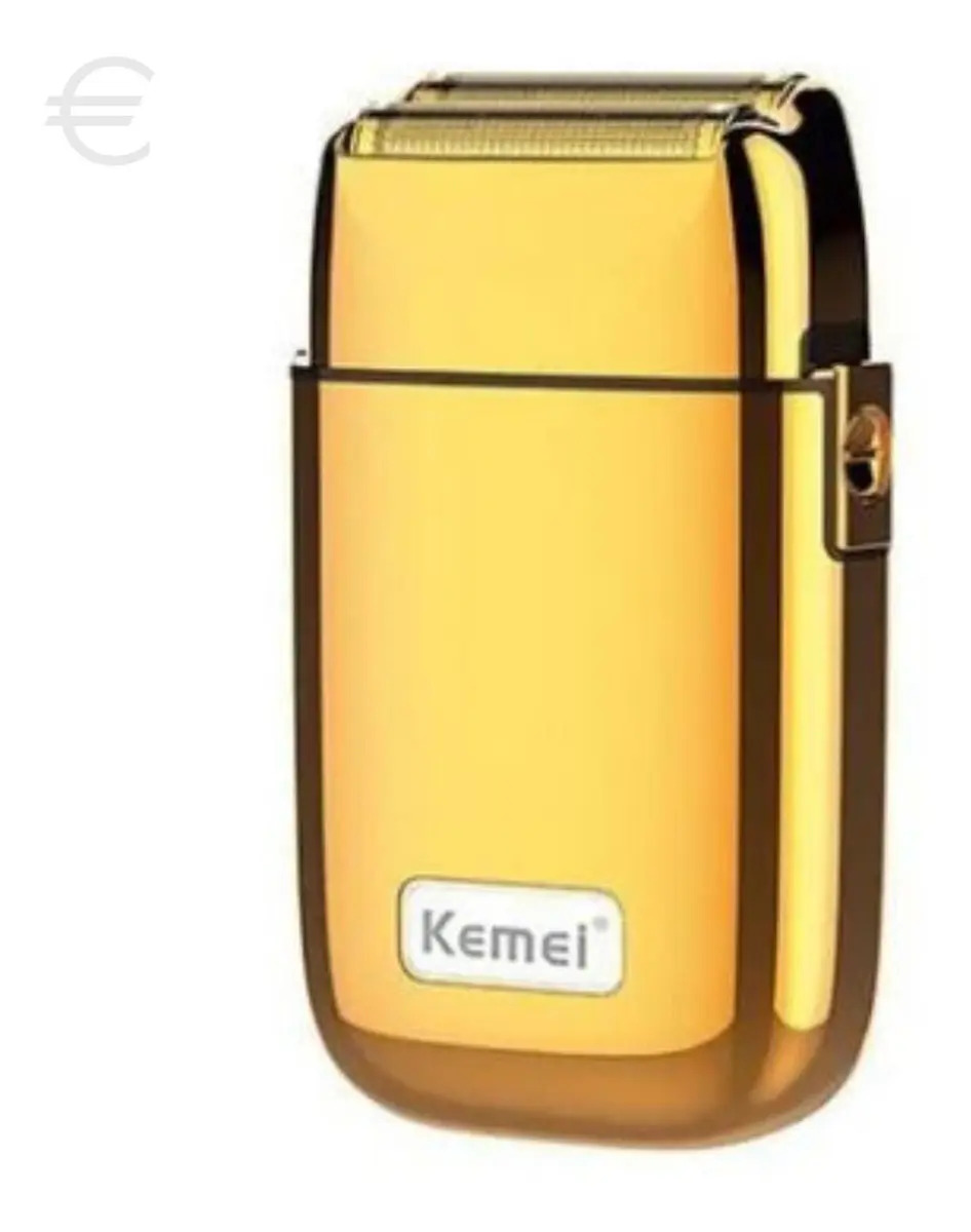 Barbeador Eletrico Sem Fio Recarregável Kemei KM TX1 Gold Dourado