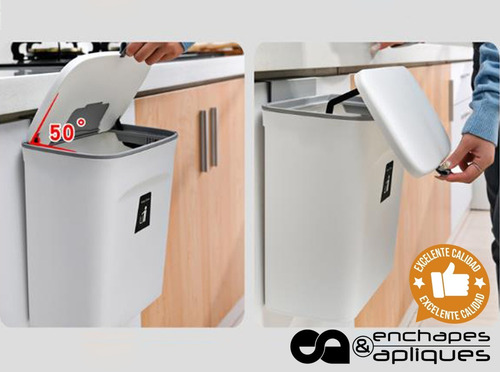 Imagen 8 de 10 de Basurera Caneca Cocina Portátil Blanca 9lt ( Iva Incluido)