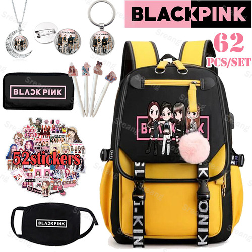 Conjunto De Collar Y Mochila Kpop Blackpink Para Niños