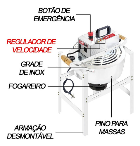 Misturador Panela Misturela Saro Prmq10 21 Lts Gás Mexedor