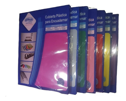 Pasta Para Engargolar Encuadernar Zebra Paquete 50pz Color Verde Neon