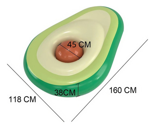 Flotador Inflable De Aguacate Para Piscina Con Bola Flotante
