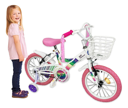 Bicicleta Rainbow 16 Paseo Niñas 2024 Con Canasto Color Rosa