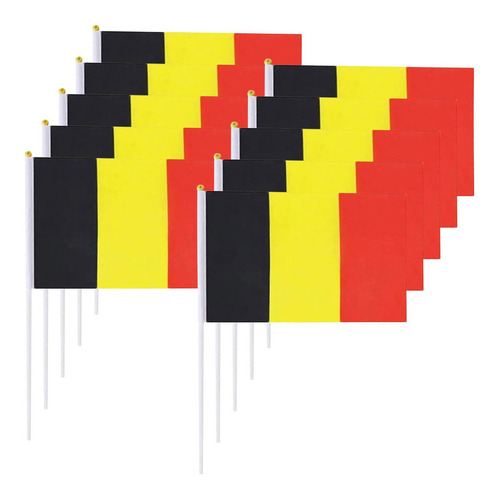 Bandera De Mano, Mxbef-002, 10pzas, Bélgica, 14x21cm, Tela P Beminiflag