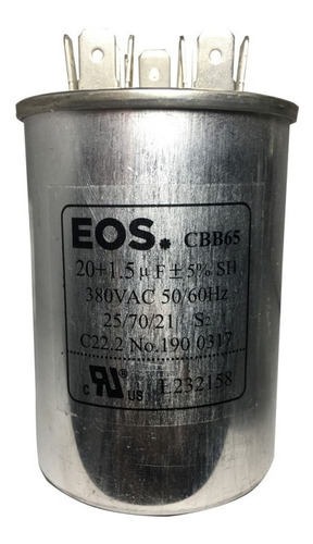 Capacitor Eos D124617 20+1,5uf 380v