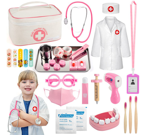 Efoshm Kit Médico Para Niños, Kit Médico De 32 Piezas Co.