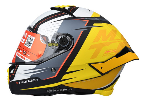 Casco Integral Mt Thunder 4 Sv Pentil B3  - Amarillo / Gris