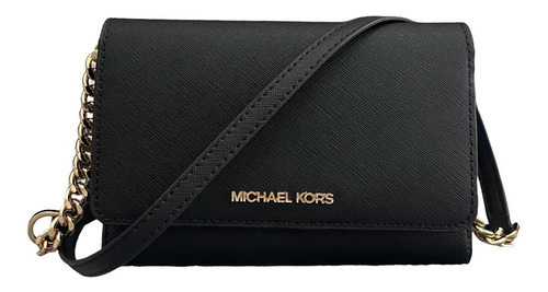 Bolsa Michael Kors Original Pequeña Para Celular Convertible Acabado de los herrajes Dorado Color Negro Color de la correa de hombro Negro Diseño de la tela Liso