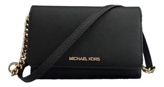 Bolsa Michael Kors Original Crossbody Smartphone Black Cuero Color Negro