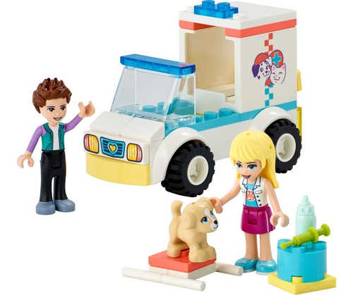 Imagem 2 de 6 de Lego Para Menina Friends Ambulância Veterinária 54 Peças
