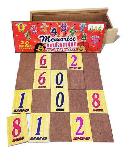 Set Juego Madera Memorice Infantil Variedad Roducto Chileno