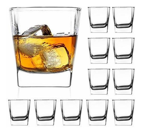 Heavy Base Whiskey Glasses 8 Ounce Set,qappda Rock Glasses W