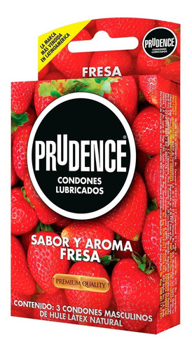 Cartera De 3 Condones Prudence Sabor Y Aroma A Fresa