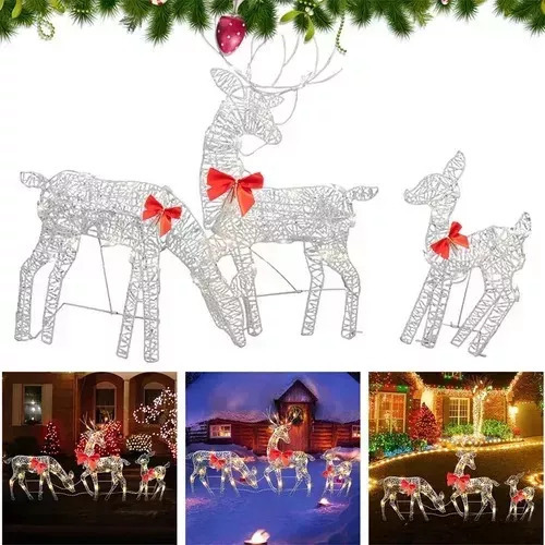Decoração De Rena De Natal Cb Iluminada Por Veedos