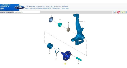 Maza De Rueda De Eje Delantero Ford Ranger 4x2 Ab31/1106/ce/