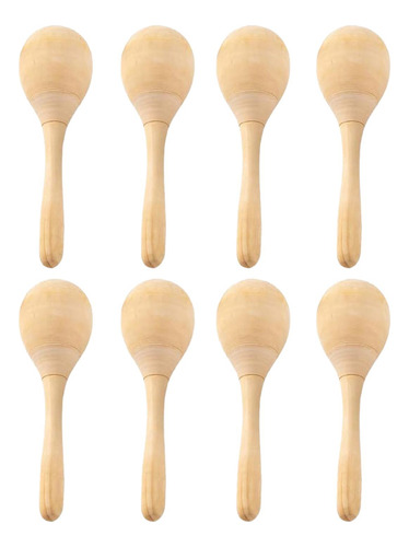 8x Maracas De Madera Mini Sonajeros De Percusión De Mano M