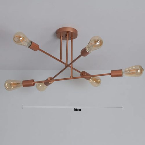 Imagen 6 de 6 de Lampara De Techo Decorativa Tipo Plafón 6 Brazo. Exito Corp