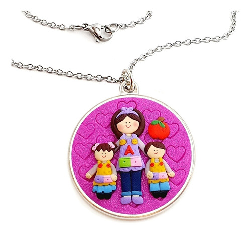 Collar Educadora Maestra De Preescolar Con Delantal Regalo