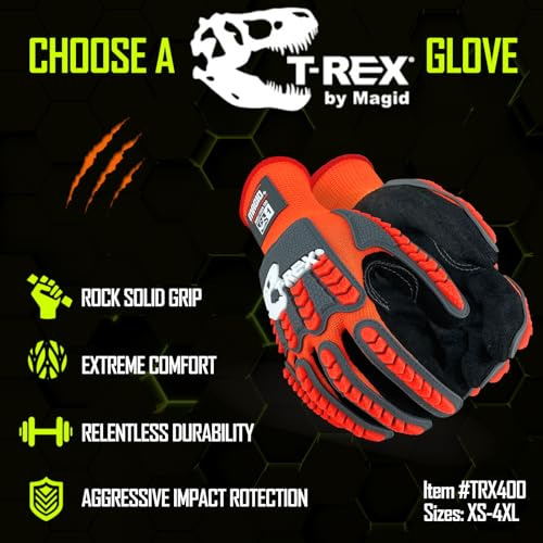 Guantes De Trabajo Resistentes A Impactos Magid T-rex, 1 Par