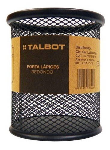 Portalapiz Talbot Redondo Metal Negro 2451 X1u - Libreria Jr