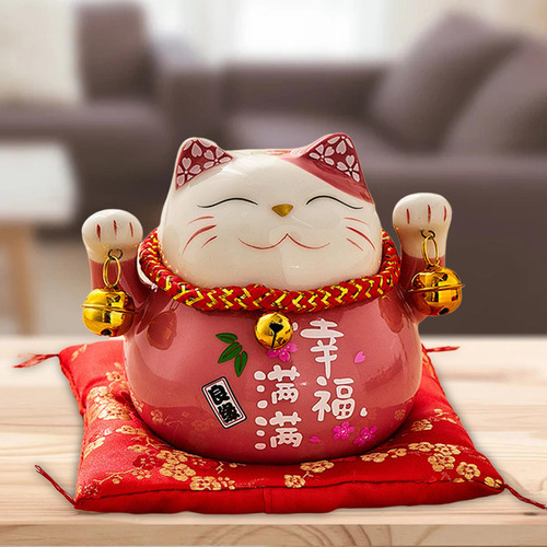 3 Uds Maneki Neko Buena Suerte Gato Alcancía Ornamento