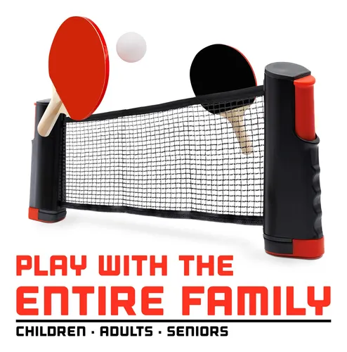 Blksmith Juego De Ping Pong Ajustable Con Red Retractil, Kit
