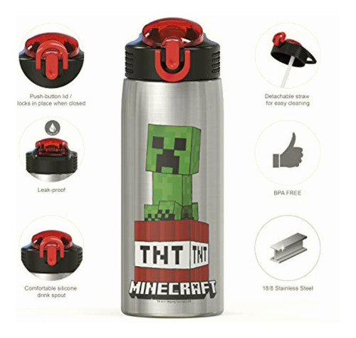 Zak Designs Mici-v151 Zak Designs Botella De Agua De Acero
