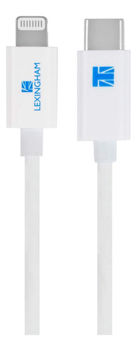 Cable Adaptador Tipo C Lightning Apple Certificado Lexingham Color Blanco