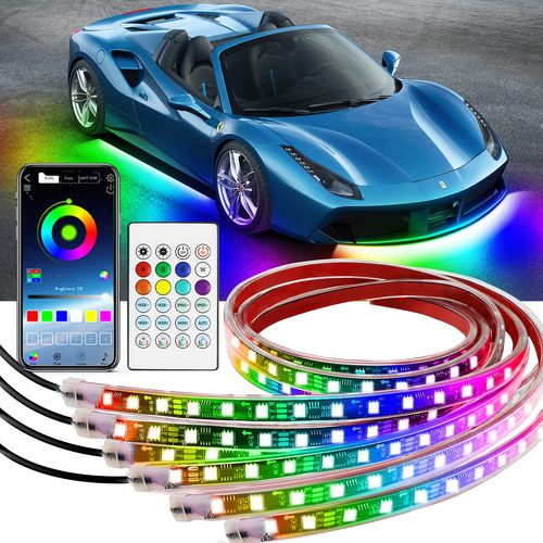 Neon Underglow Car Lights, 6pcs Dreamcolor Underglow Kit Par