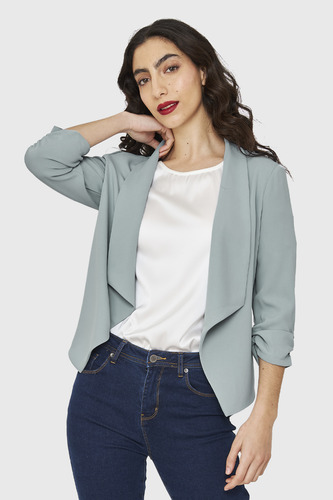 Blazer Solapa Manga 3/4 Celeste Nicopoly