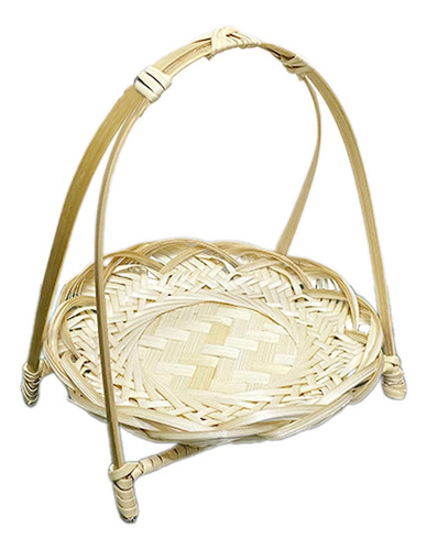 Cesta De Frutas Tejida, Cesta Rústica De 1 Nivel